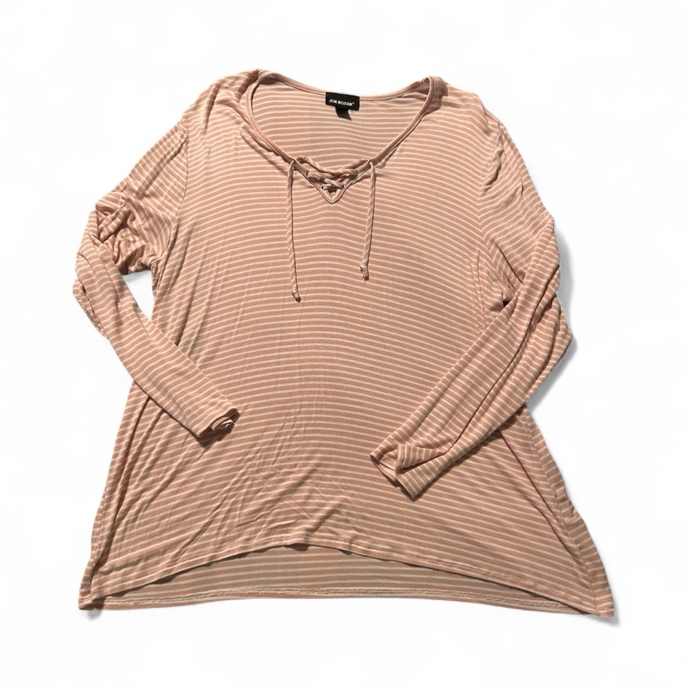 Joe Boxer Blush Striped Long Sleeve Tee